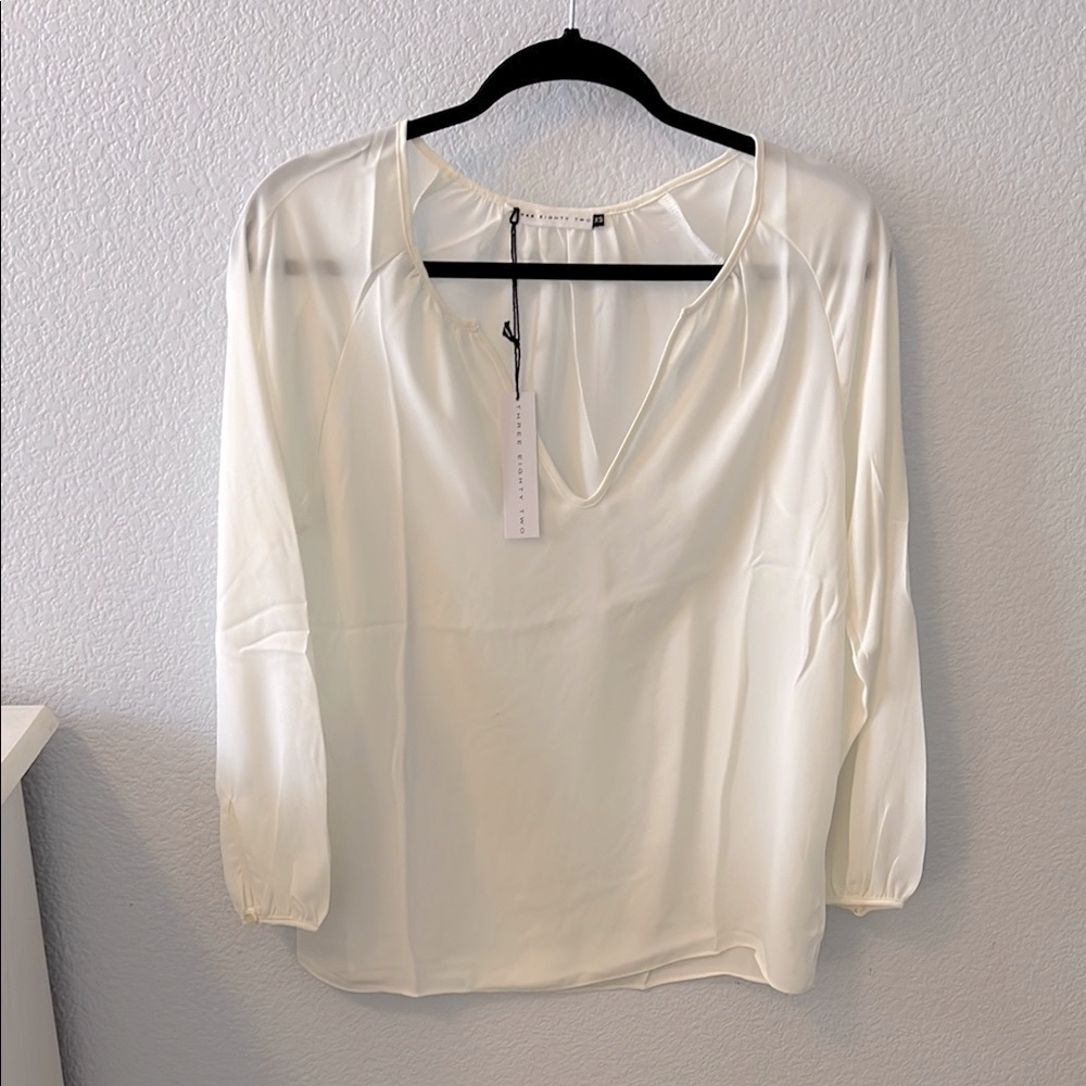 Three Eighty Two Aspen Peasant Ivory Blouse
